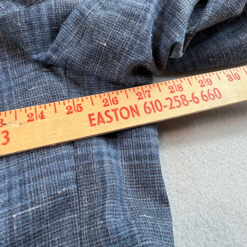 Pronto Uomo Platinum Blue Plaid Wool Silk Linen Blazer Sport Coat Mens 54R - Picture 8 of 13